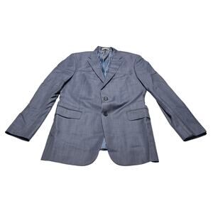 12-41 HICKEY FREEMAN Men's Blazer 100% Worsted Wool Blue Size 42L